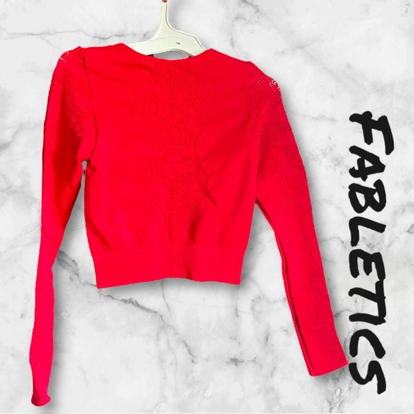 Fabletics Women's Flora Seamless Red Long-Sleeve Top - Picture 7 of 10